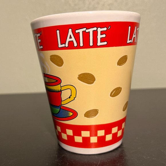 Pair of LATTE & COFFEE Mugs with Café Graphics in Eye-Popping Electric Colors - Picture 5 of 11